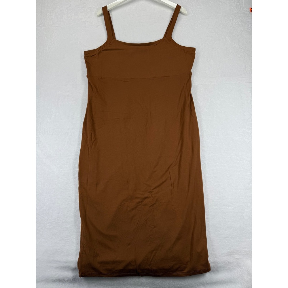 Good‎ American Rust Orange Square Neck Midi Tank Dress GDK0101 Womens Size 6 NWT